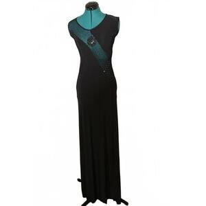 Donatella Black Sequin Open Back Gown Prom Dress  Women’s S